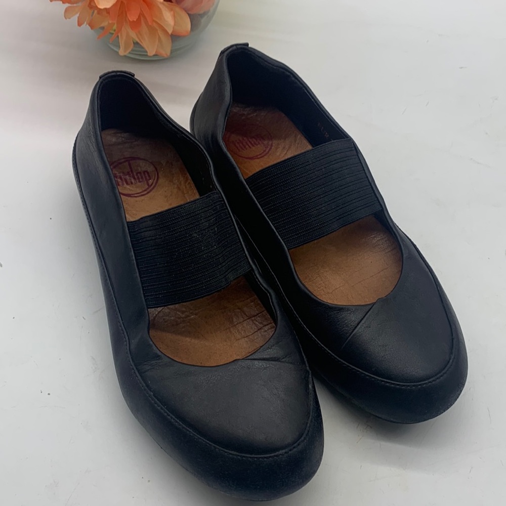 FitFlop Black Leather Maryjane Flat Size 38. BFL3907